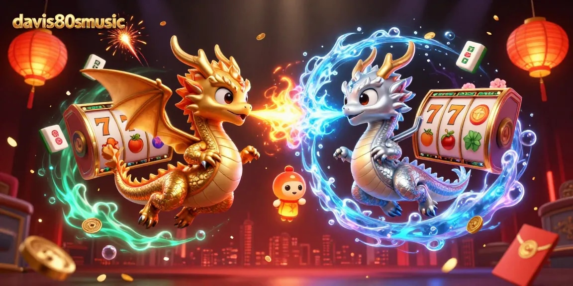 Experience thrilling gameplay at davis80smusic with vibrant dragons and slot reels in action