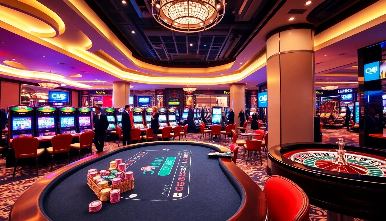 Experience luxury gaming at CM88 with vibrant casino tables and exciting slot machines.