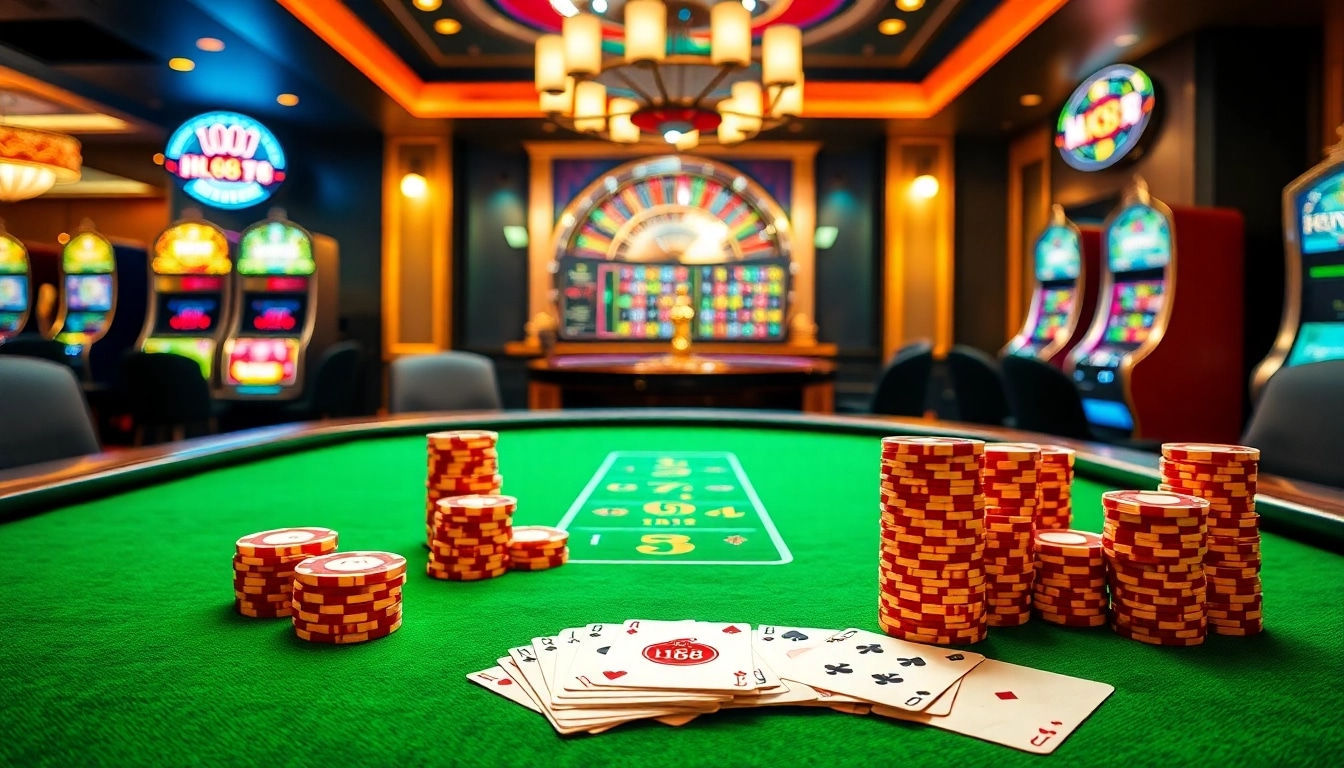 Experience thrilling gameplay at Hi88's luxurious poker tables and exciting slot machines.