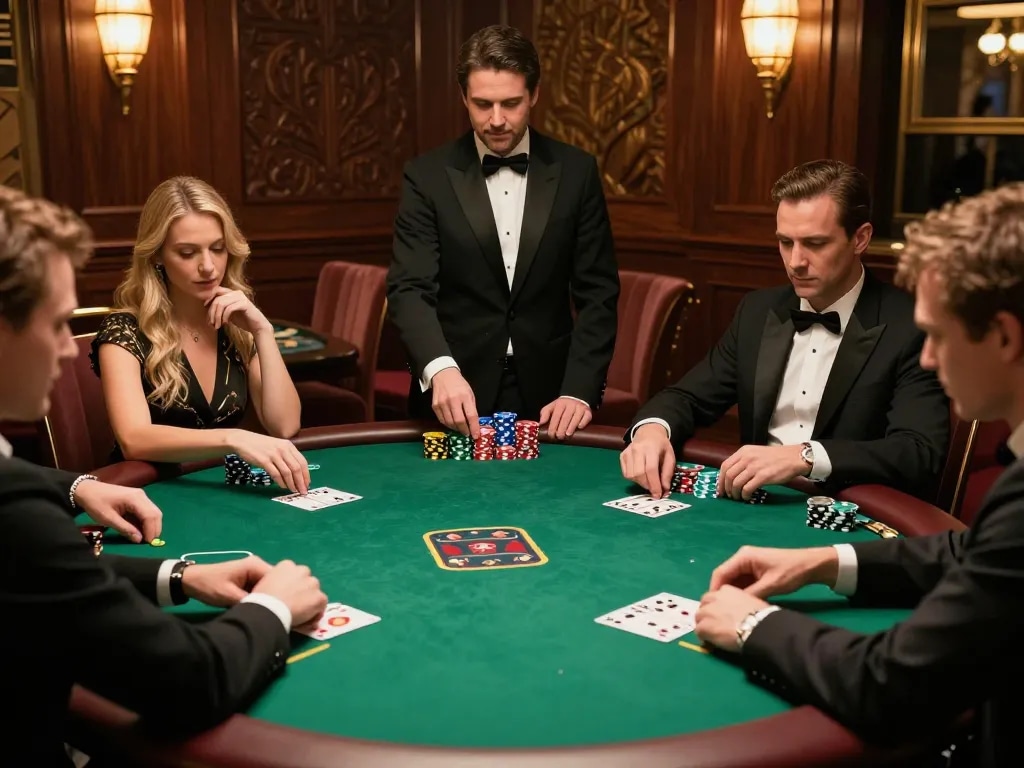 Engaged players at nhà cái BL555's poker table, showcasing vibrant game excitement