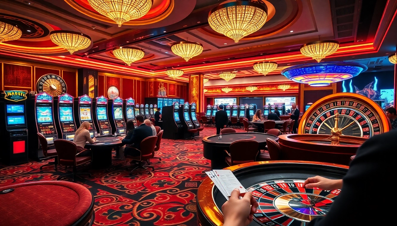 Winning big at trang chủ thabet with players enjoying a vibrant casino atmosphere.