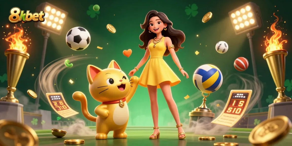 Spin to win with 8xbet, where golden coins and sports elements create an exciting atmosphere.