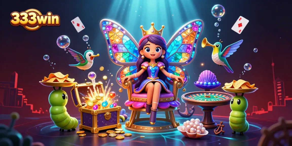 Experience thrilling gameplay with 333win and vibrant 3D casino elements in an engaging illustration.