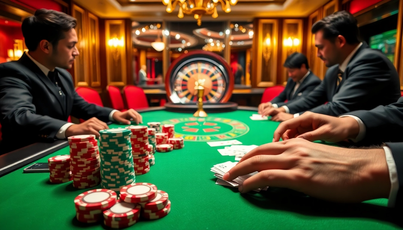 Intense poker action at Fi88.com with vibrant chips and cards showcased.