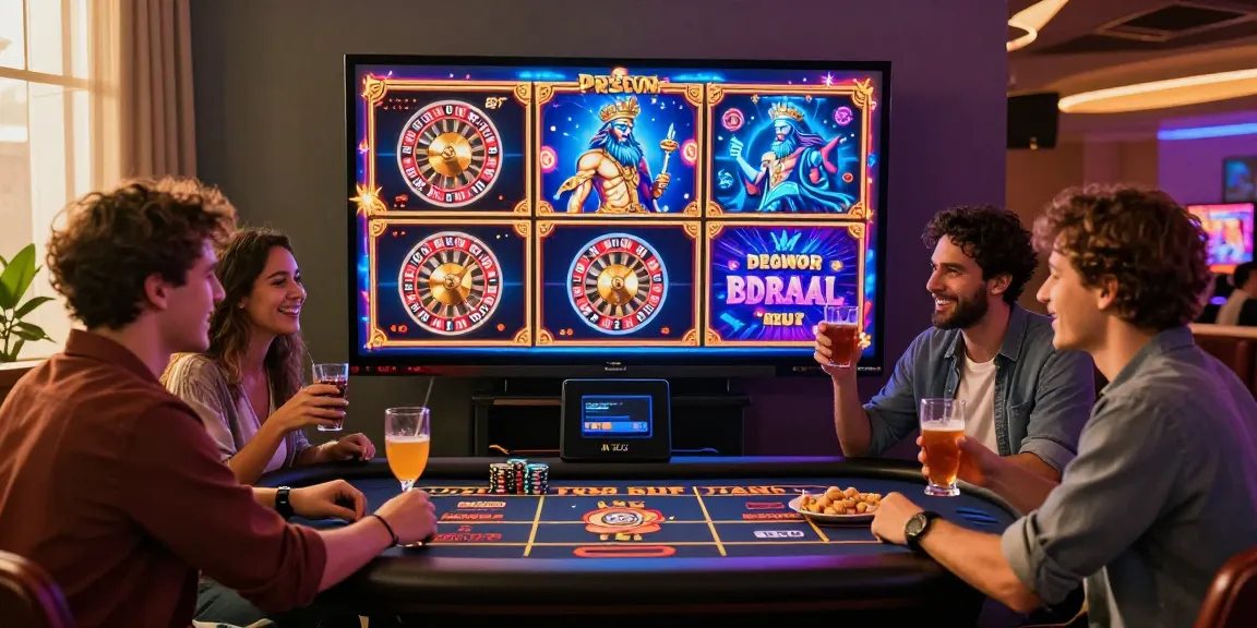 Engaging online gaming experience at https://casino-granposeidon-paraguay.com with friends enjoying colorful slot games and live dealers.