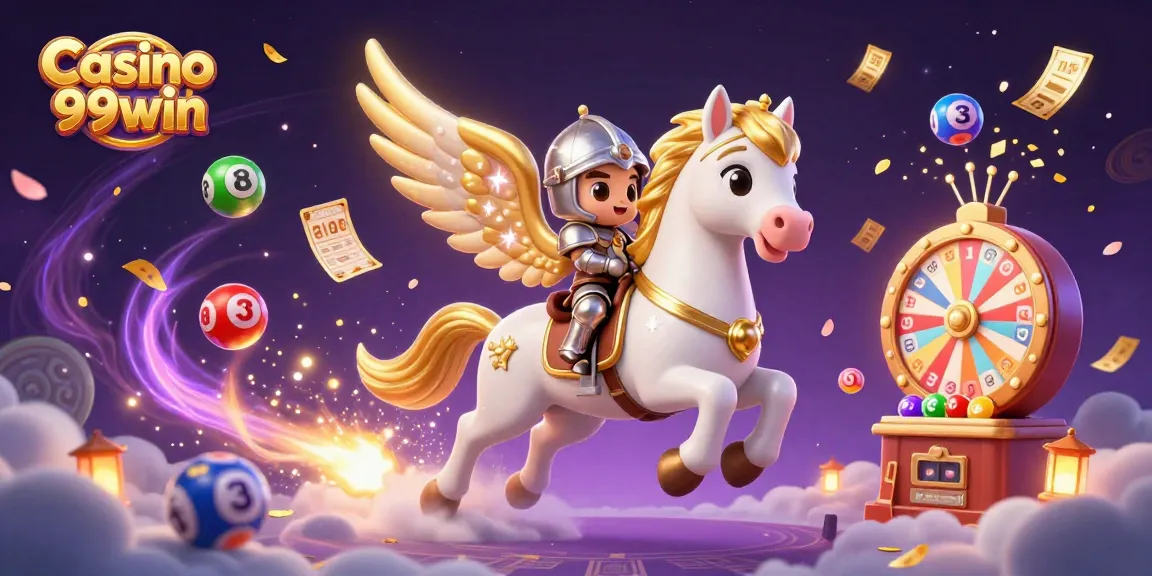 Engage and win at Casino 99win with vibrant illustrations of games, gold, and excitement.