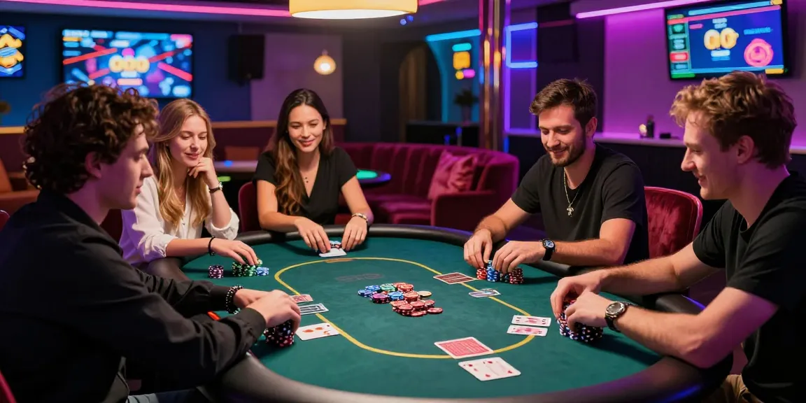 Online gambling experience at Iwin featuring friends enjoying card games in a luxurious lounge.