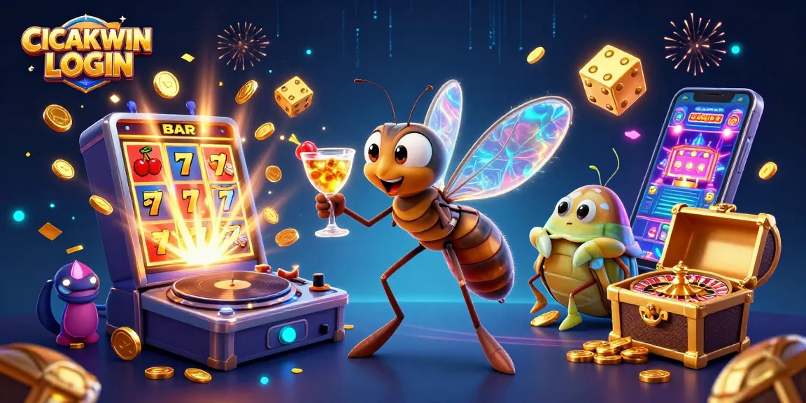 Spin the reels with CICAKWIN LOGIN featuring a casino mascot and dynamic game elements.