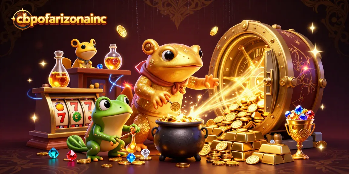 Spin to win at cbpofarizonainc with 3D alchemist turning metals into gold coins in a vibrant casino scene.