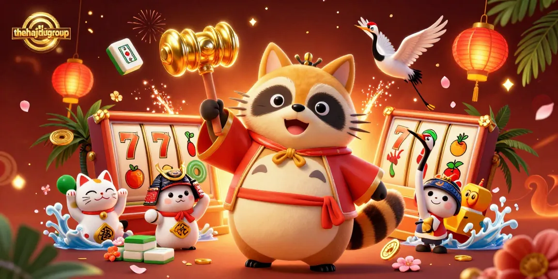 Experience the excitement of thehajdugroup with vibrant characters celebrating gaming success amidst festive casino symbols.