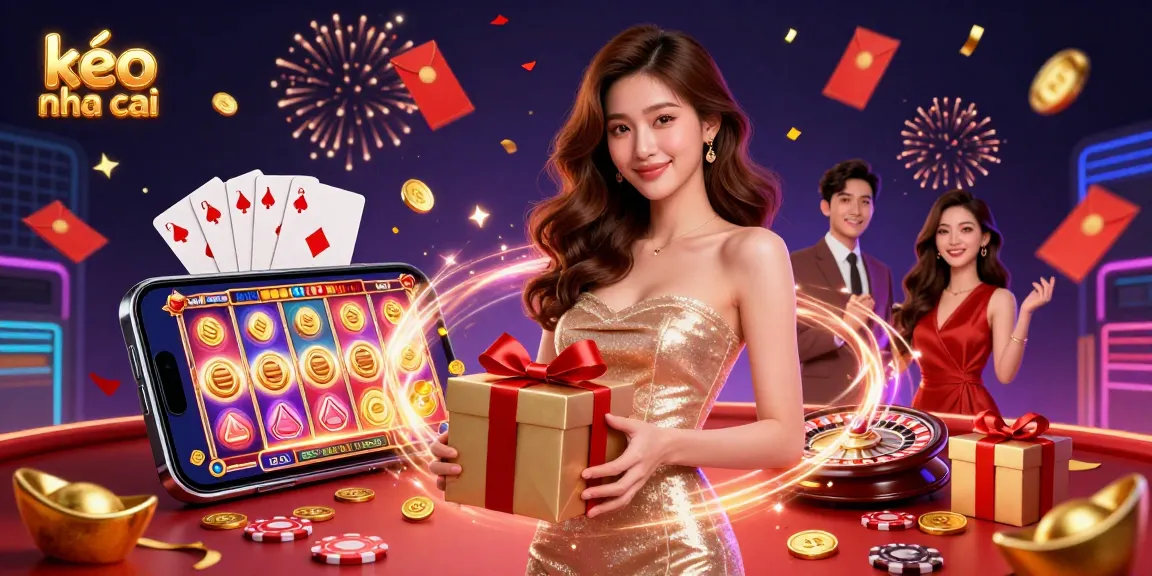 Experience thrilling betting with keo nha cai showcasing vibrant casino elements and festive energy.