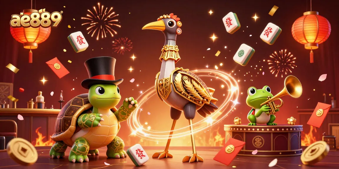 Experience the thrilling gaming at ae889 with vibrant characters celebrating at the casino.