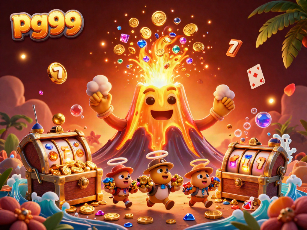 Experience gaming excitement with pg99 as treasures from a golden volcano erupt.