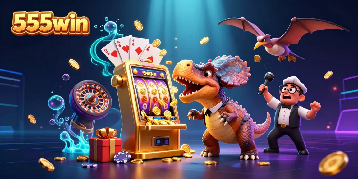 Engage with thrilling slot gameplay at 555win as rich golden coins burst from wins in a dynamic casino scene.