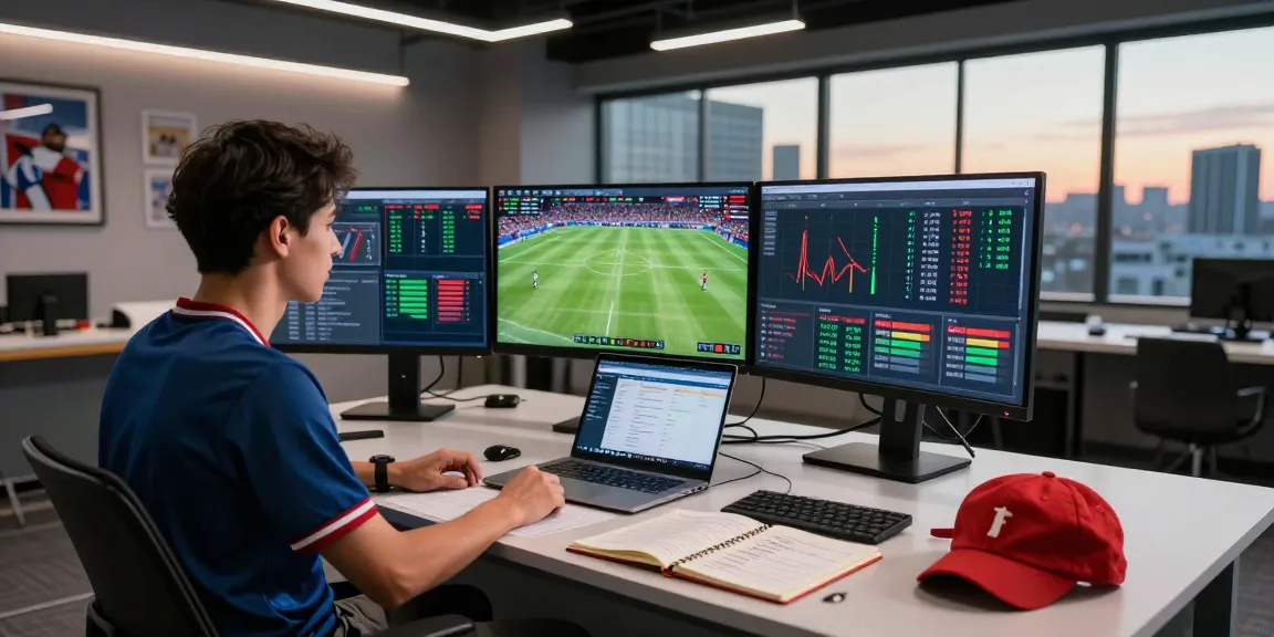 Expert analysis of ty le keo in a vibrant sports betting studio, with multiple screens displaying live matches and statistics.