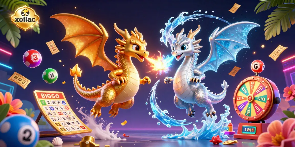 Engage with xoilac as golden and silver dragons participate in a vibrant lottery celebration.