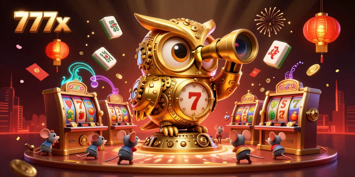 Experience thrilling action with the 777x golden owl scanning a rich casino floor amidst vibrant gameplay.