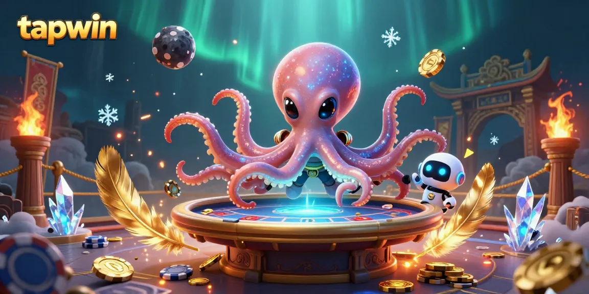 Experience thrilling poker action with tapwin in a vibrant cosmic casino scene.