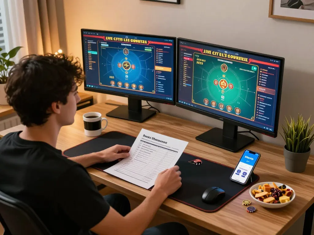 Play poker online with phpvip at home in a cozy gaming setup.