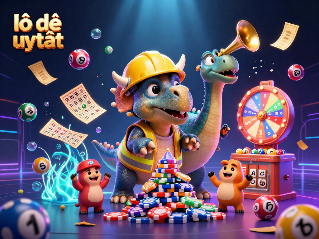 Experience lô đề uy tín with vibrant lottery symbols and exciting gaming elements in a dynamic illustration.