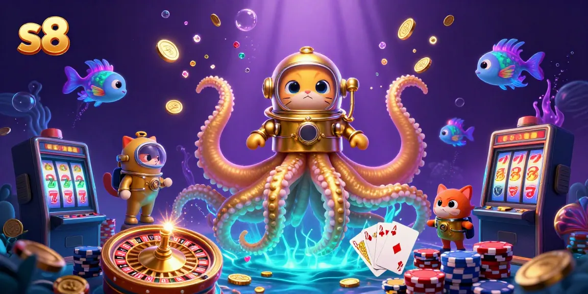 Engage with thrilling s8 casino adventures featuring a kraken, diving cat, and treasure.