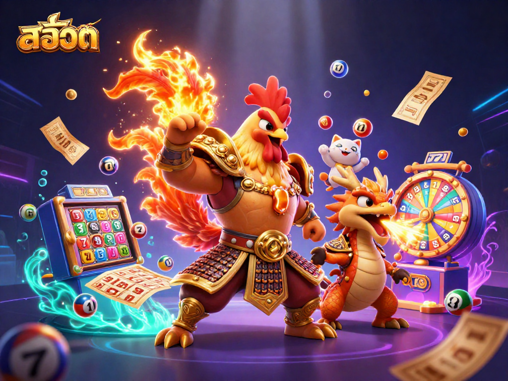 Spin the slots with excitement in this vibrant 3D illustration showcasing colorful elements and a dynamic scene.