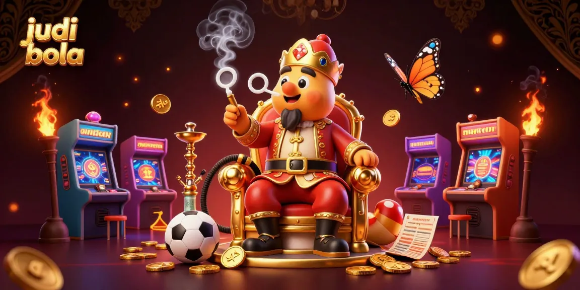 Experience judi bola excitement with a vibrant 3D digital illustration showcasing sports betting elements.