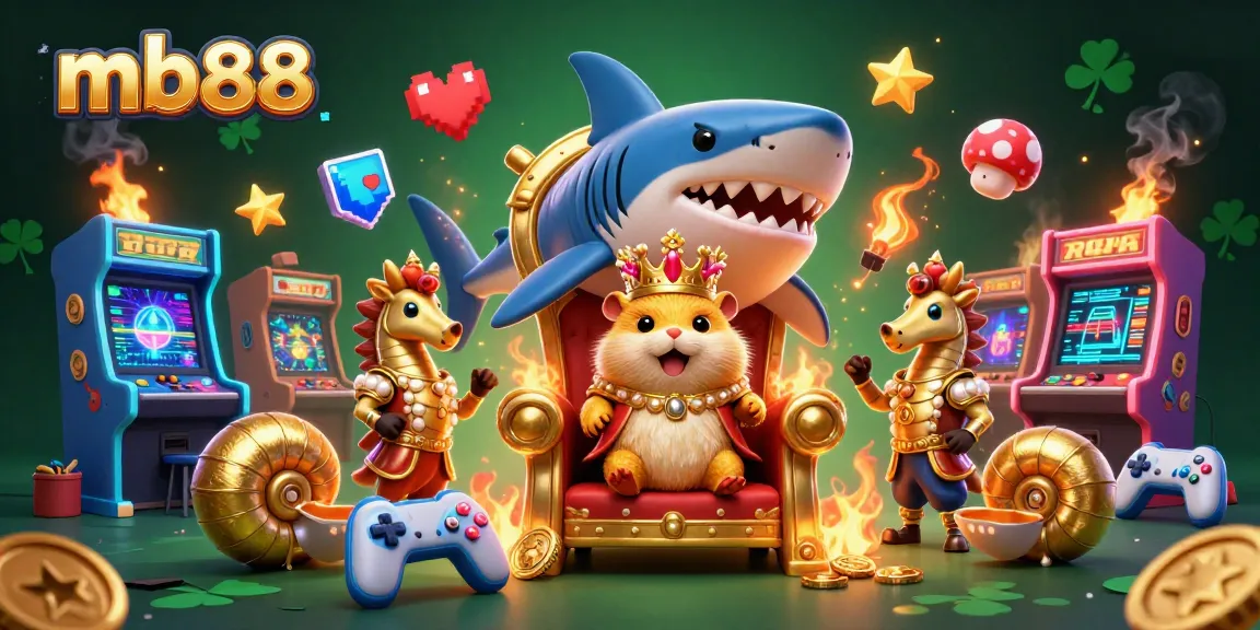 Engage with mb88's vibrant casino themes featuring a golden hamster king and dynamic gaming elements.