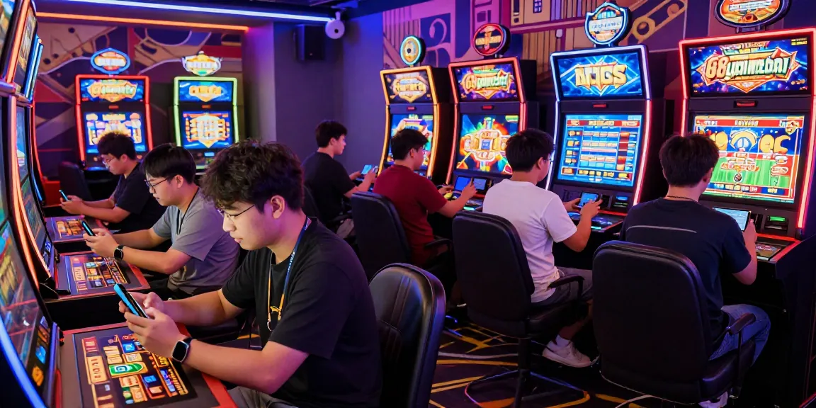 Players enjoying thrilling online games at 68gamebai, vibrant casino atmosphere.