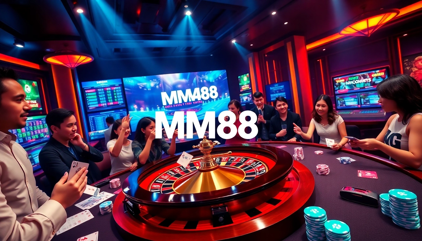 Players engaged at the MM88 table in a luxury casino setting.