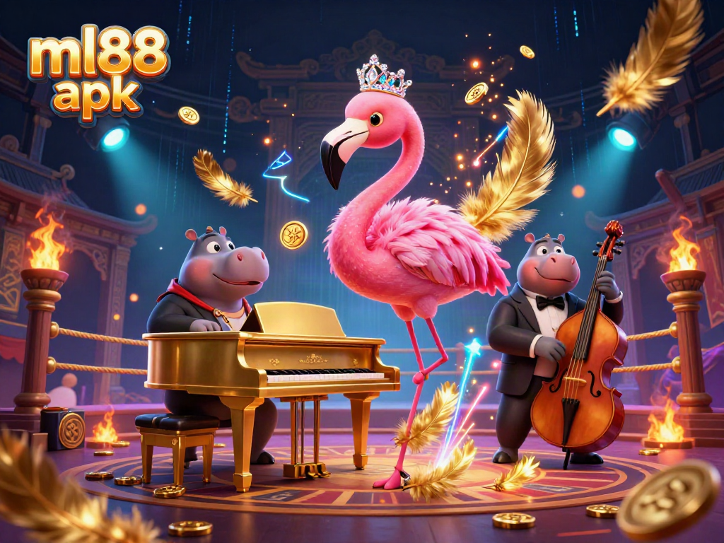 Engage in thrilling gaming adventures with ml88 apk as a flamingo singer and hippo bassist illuminate the casino scene.