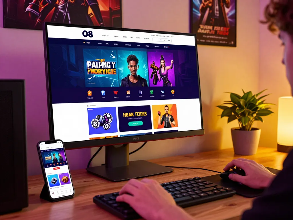 Engaging with O8's gaming platform on a desktop, highlighting the trang chủ o8 gaming experience.
