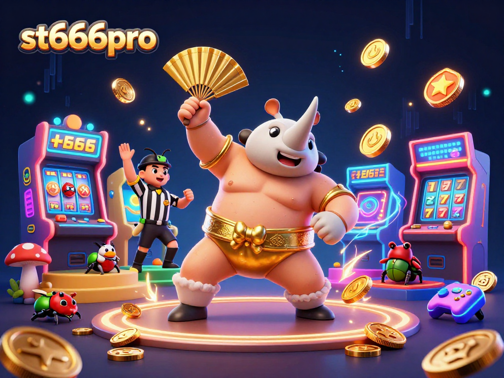Play slots and win prizes at st666pro with this dynamic 3D illustration of a beetle champion!
