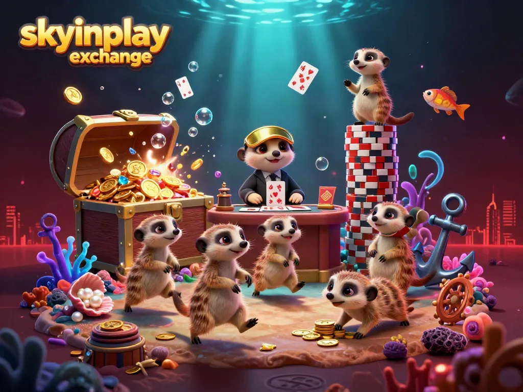 Experience the thrilling atmosphere of skyinplay exchange with dynamic meerkats managing a casino surrounded by underwater treasures.