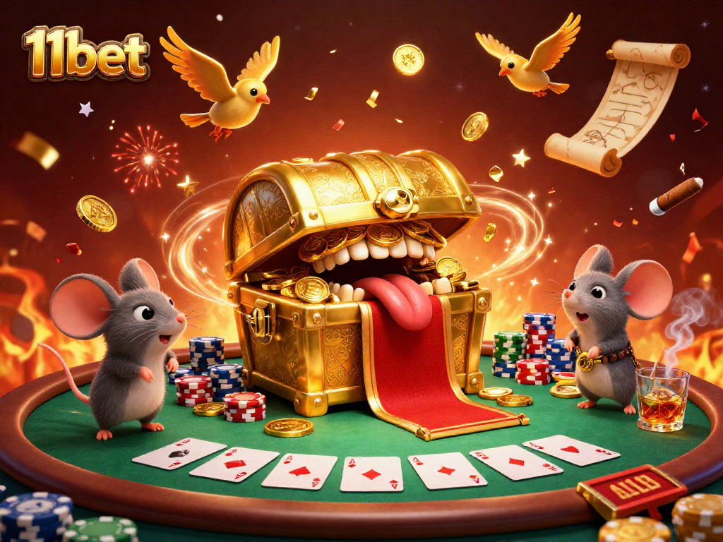 Engage in thrilling gameplay at 11bet with vibrant 3D casino elements and lively characters.