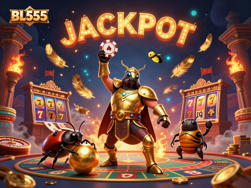 Celebrate wins with BL555 and enchanting elements from a vibrant casino scene.