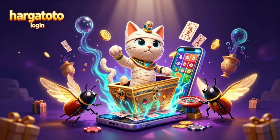 Experience rapid access with hargatoto login through a dynamic casino adventure illustration.