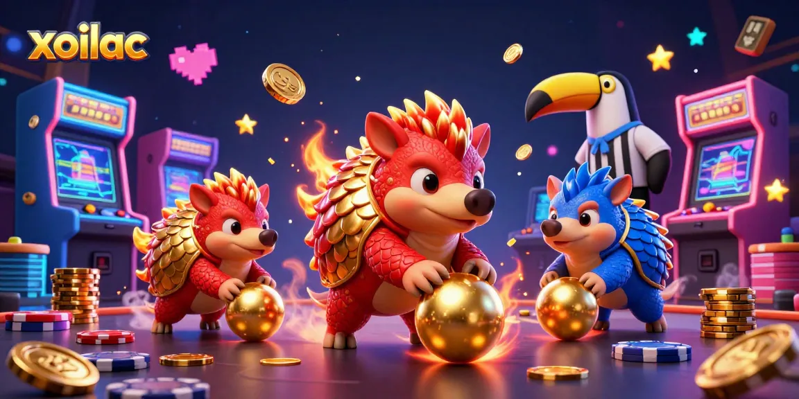 Experience the excitement of xoilac with dynamic pangolins gaming amidst vibrant casino elements.