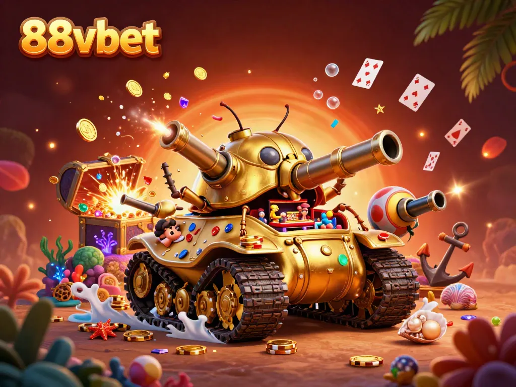 Experience the excitement of 88vbet with a vibrant 3D illustration showcasing dynamic casino elements.