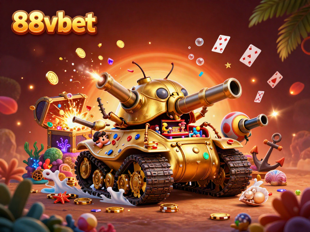 Experience the excitement of 88vbet with a vibrant 3D illustration showcasing dynamic casino elements.