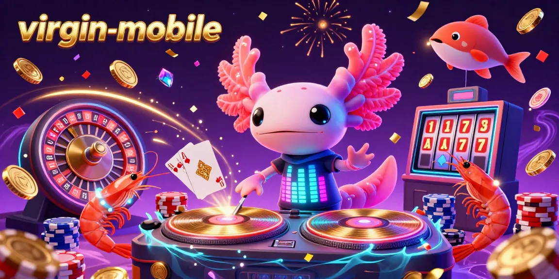Experience thrilling entertainment at virgin-mobile casino with vibrant characters and exciting gaming elements.