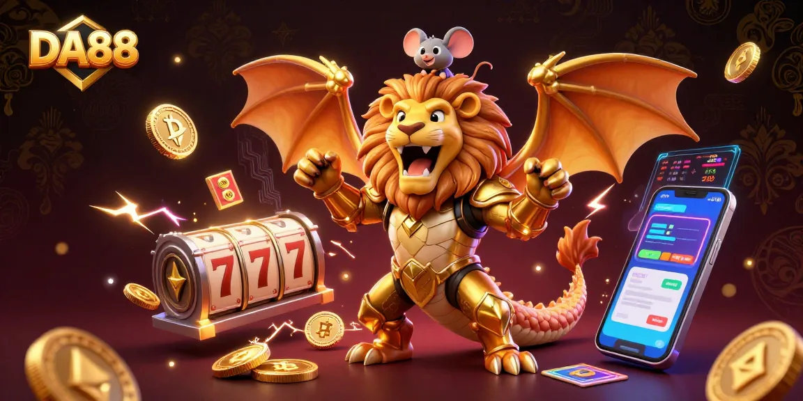 Engage in thrilling slot action and jackpots with DA88 in this dynamic casino scene.